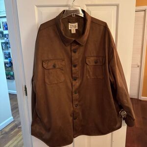 - True Nations Mens Shacket  style shirt/jacket. Size 2XL. Brown, button f…